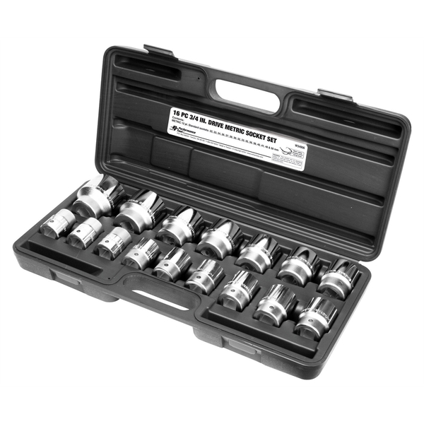 Performance Tool 16 Piece 3/4" Drive 12 Point Metric Socket Set W34906